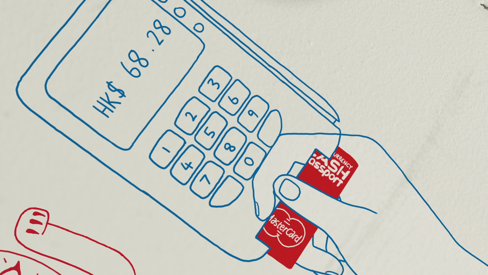 Access Prepaid, a hand drawn house with a card and padlock graphic