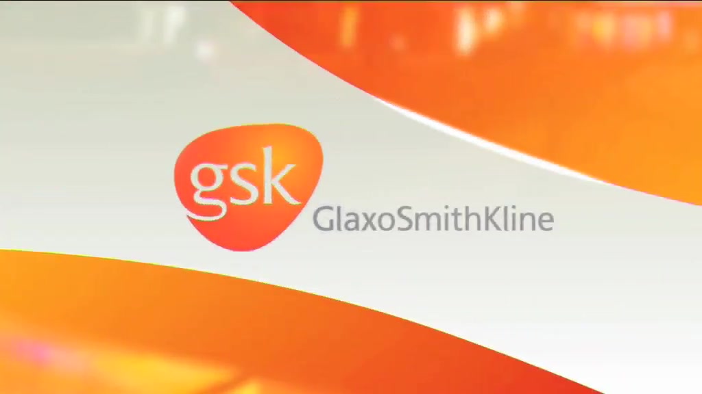 GSK Vaccines Business News, the opening "gsk GlaxoSmithKline" logo card, from the client's own local master