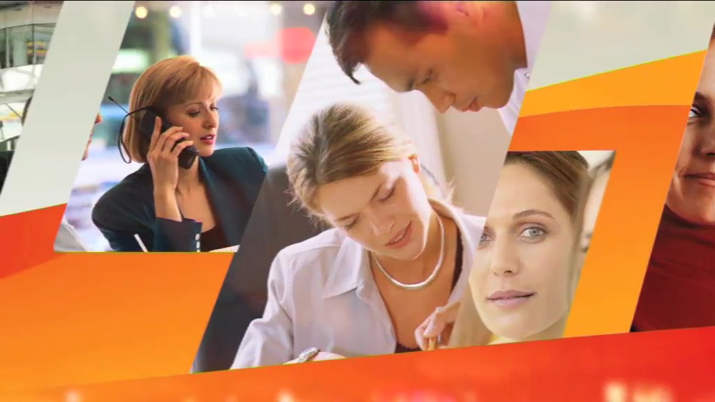 GSK Vaccines Business News opening title sequence, a montage of business photography over the orange broadcast graphic