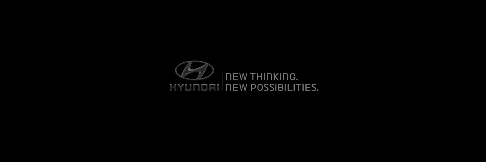 Closing Hyundai logo card, reading 'New Thinking. New Possibilities.'