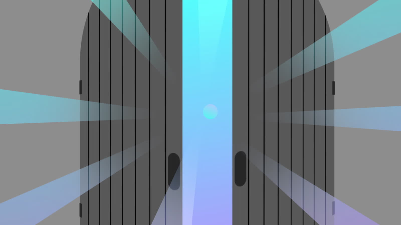 LICC, Whole Life Worship, an animated pair of doors opening onto light