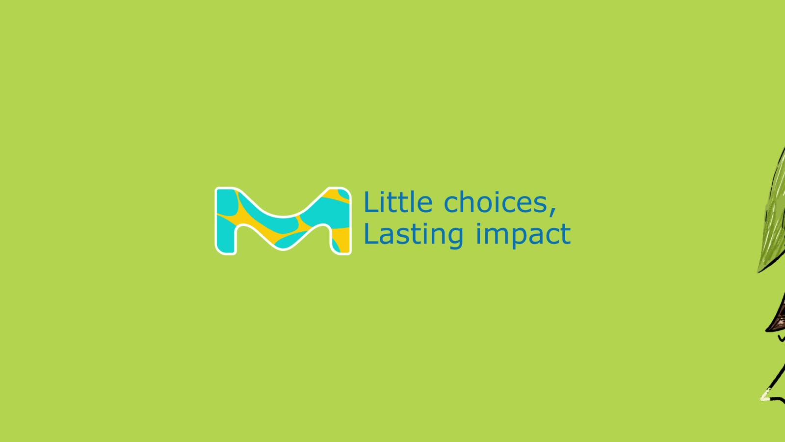 Merck, an abstract patterned M mark beside the line Little choices, Lasting impact