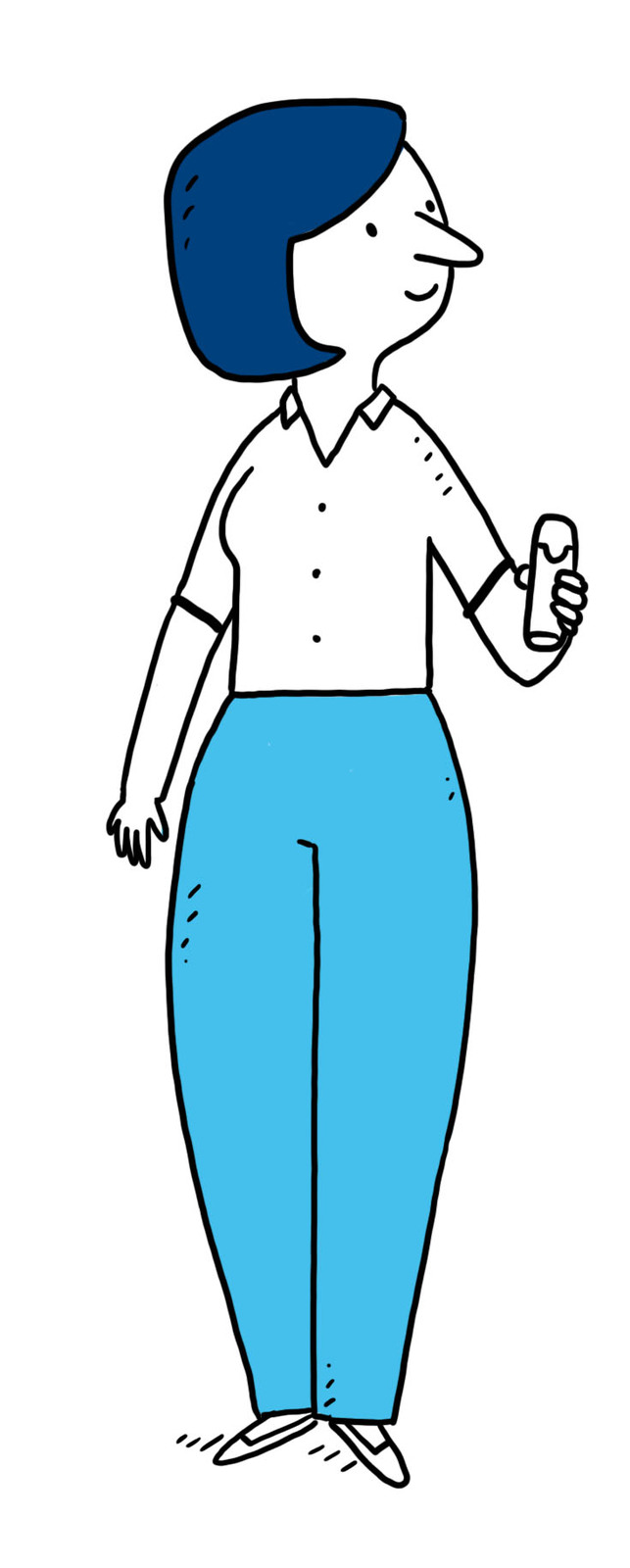 Standalone character design illustration of a woman giving a thumbs up