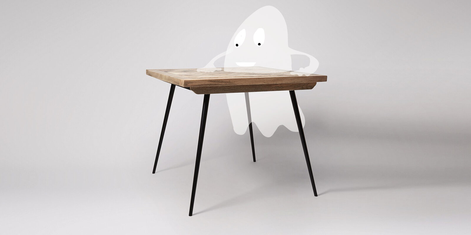 Hand drawn trees on a Venoor Living coffee table, beneath the line 'The company that keeps on growing'