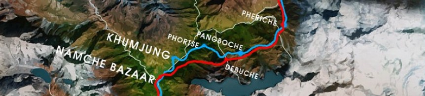 War Torn, Warriors, a real topographic trekking map of the Everest region, Nepal, from the archive page's own hero image